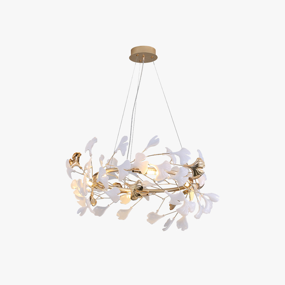 Pendant Light With Warm Illumination Ginkgo Leaf