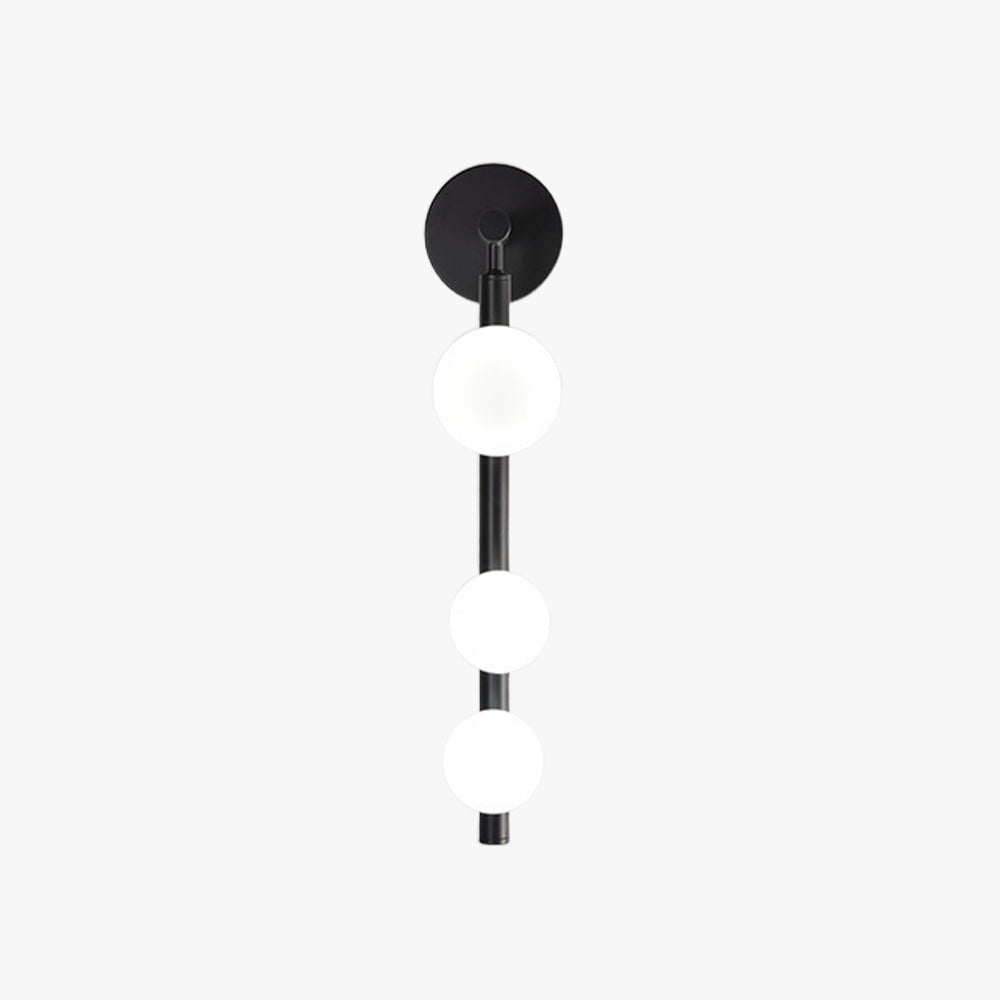 Black and Gold Globe Wall Light with Glass Shade Halo