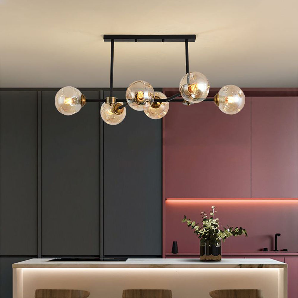 LED Amber Glass Bubble Pendant Light for Ambient Glow
