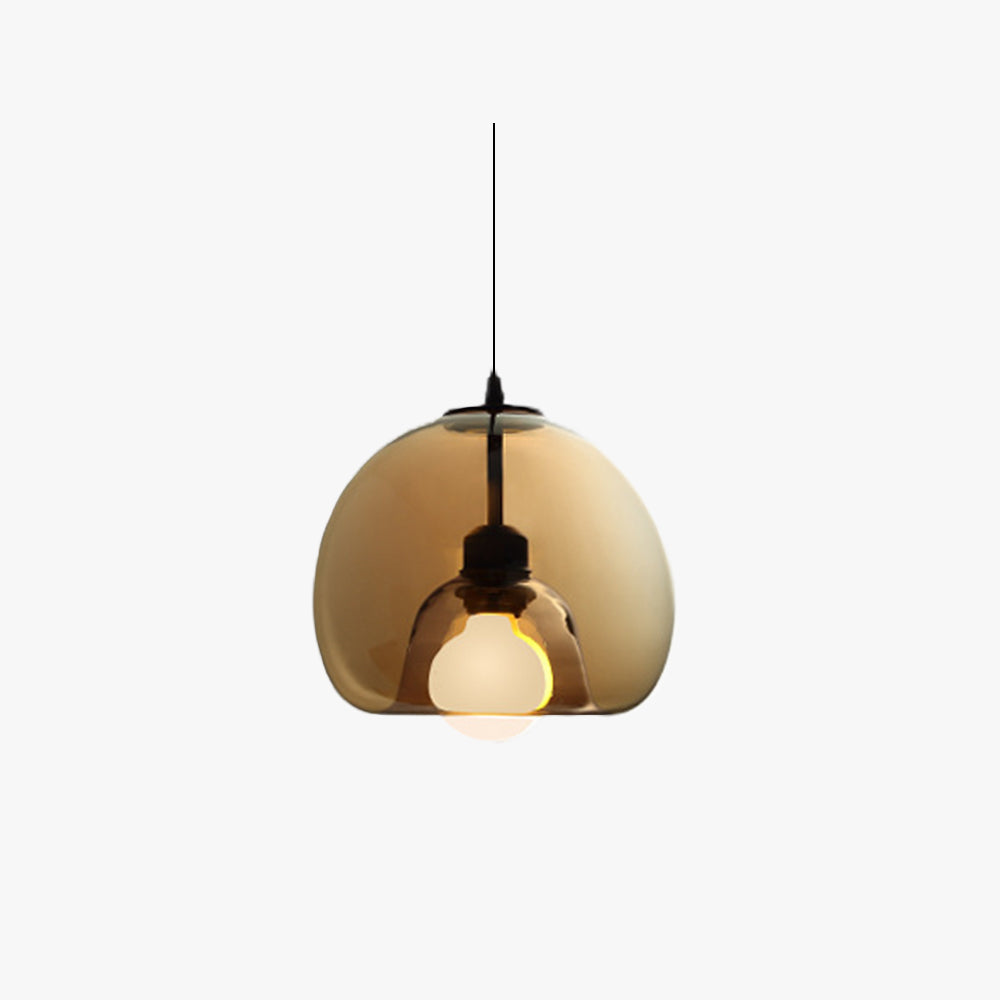 Ambient Lighting Amber Smoky Glass Globe Pendant Light