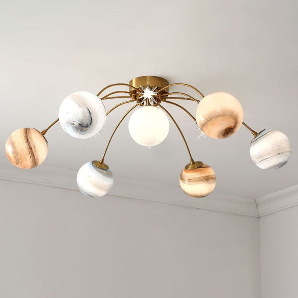 Modern Flush Mount Ceiling Light For Living Room Luma Orbit