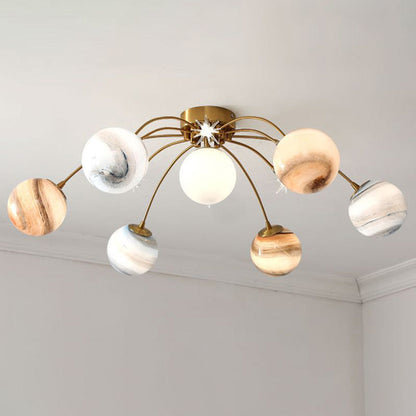 Modern Flush Mount Ceiling Light For Living Room Luma Orbit