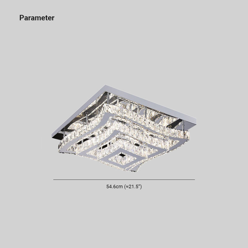 Ceiling Light Living Room Asteria Square Glass And Metal Flush Mount