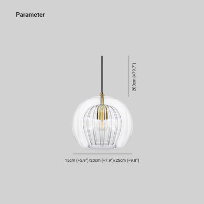 Modern Ambience Clear Or Amber Glass Globe Pendant Light