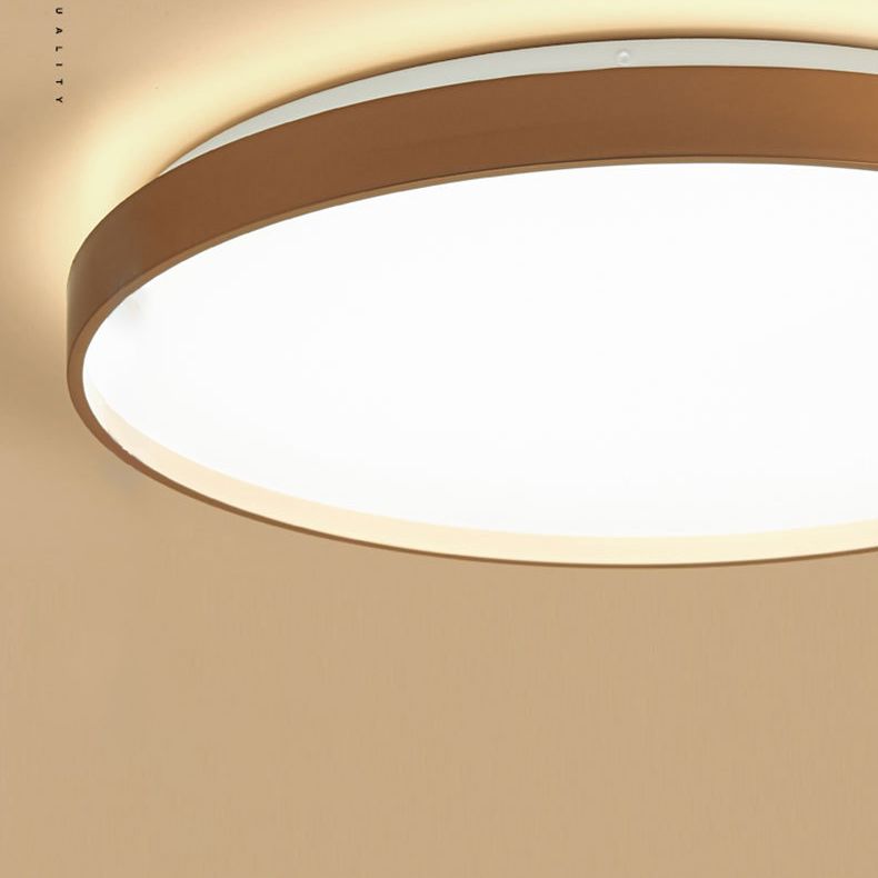 White Grey Gold Finish Dimmable Round Metal Flush Mount Ceiling Light