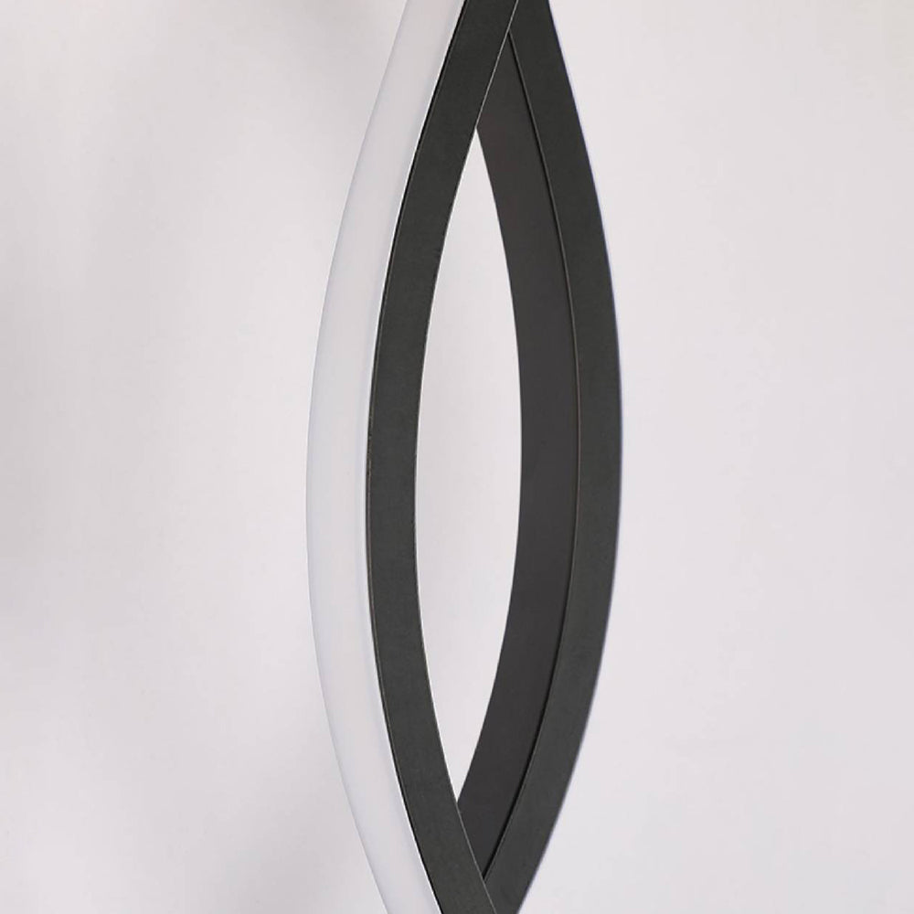 Modern Minimalist Indoor Black and White Arisha Wave Wall Lamp