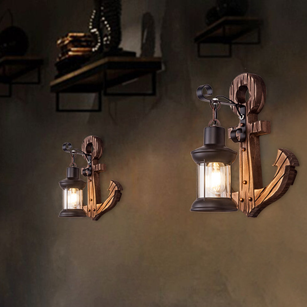Wood And Metal Wall Sconce Heritage Lantern