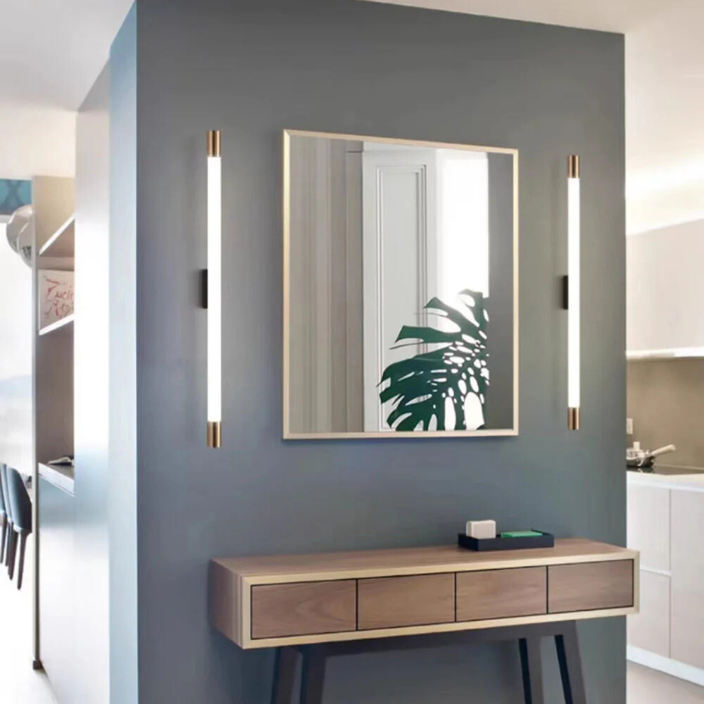 Front Vanity Gold Wall Mirror Luxor Light