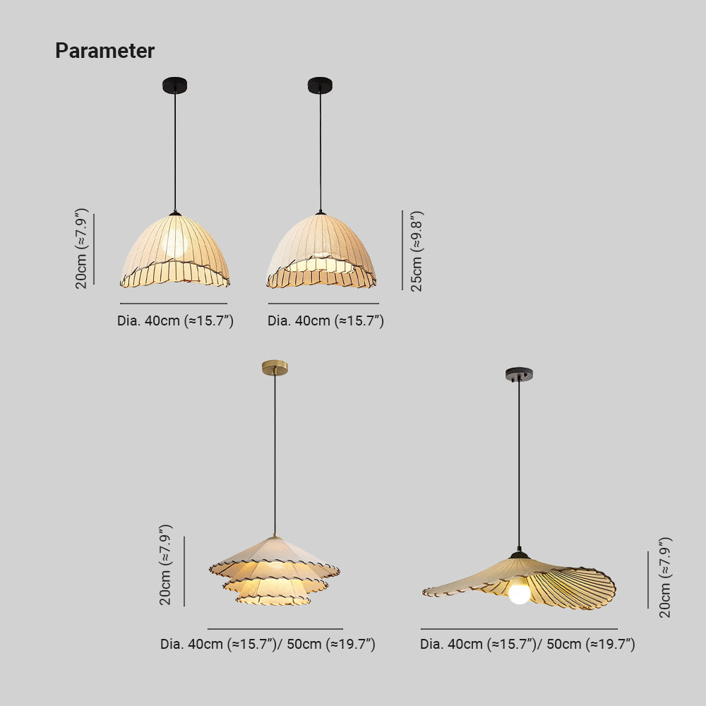 Yellow Fabric Shade Boho LED Pendant Light