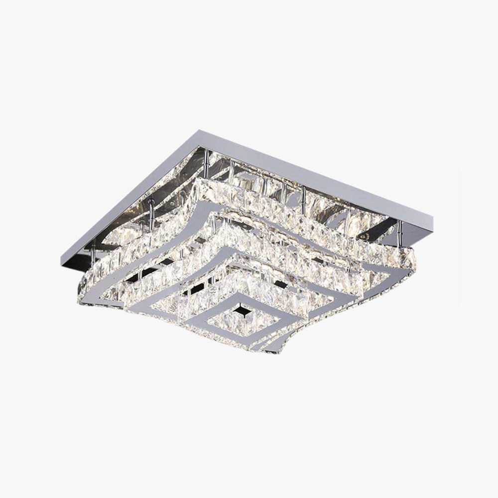 Ceiling Light Living Room Asteria Square Glass And Metal Flush Mount