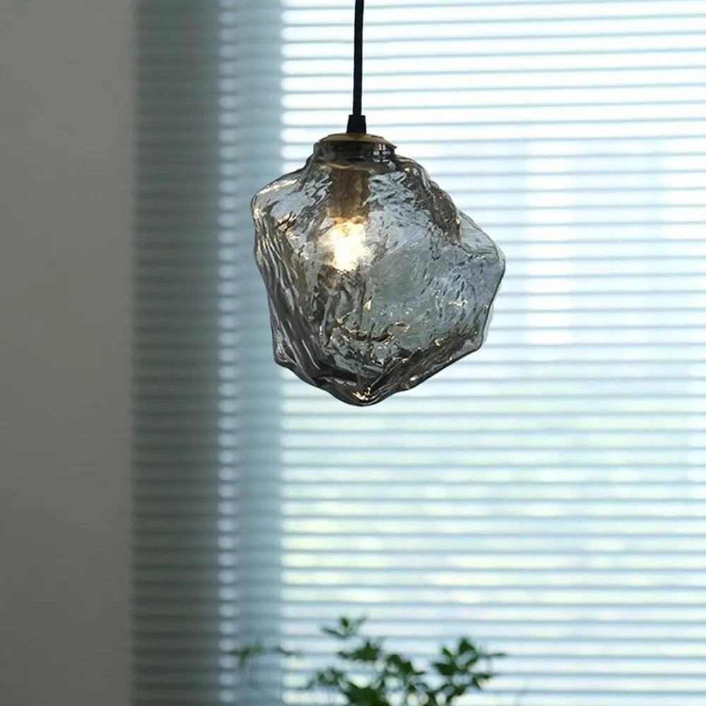 Adjustable Height Lava Glass Pendant Light