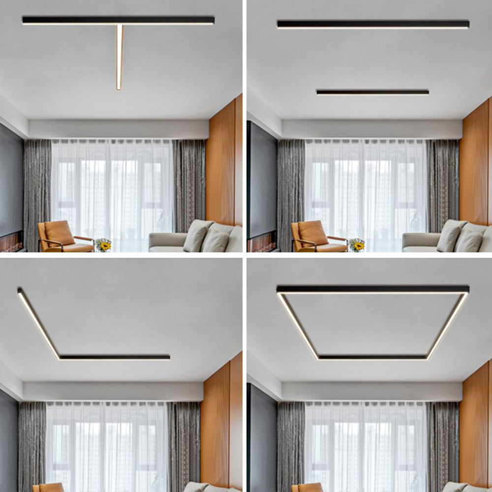 Black Sleek Linear Wall And Ceiling Light