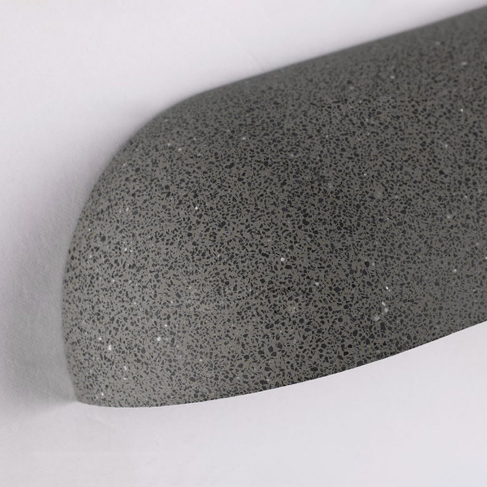 Outdoor Wall Light Metal And Stone Finish Minimalist Semi Elliptical