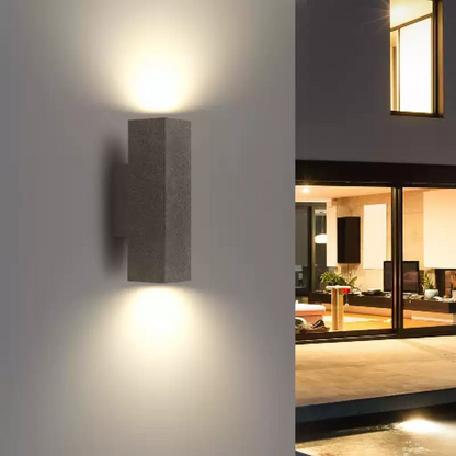 White Finish Minimalist Square Outdoor Wall Light Cement