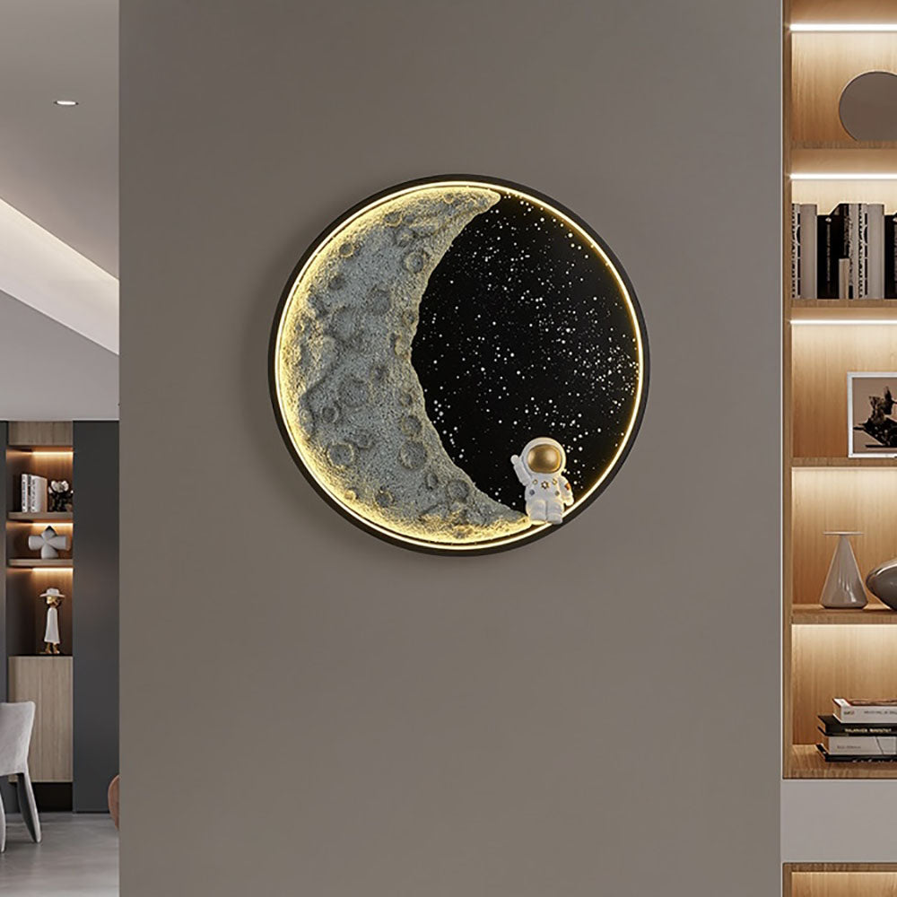 Black Metal Lunar Orbit Matte Wall Light