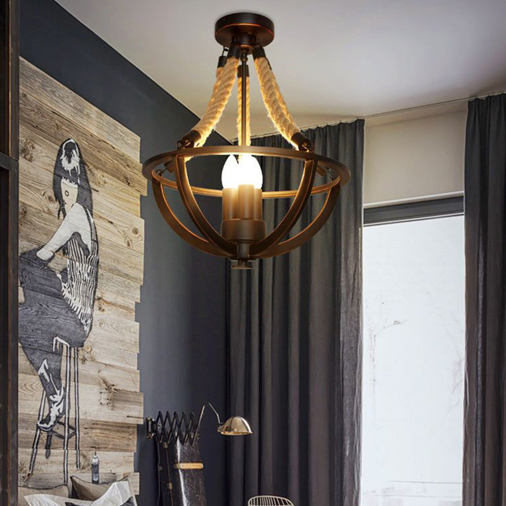 Pendant Lamp Swag Rustic Vintage Black Elegant Adds Charm