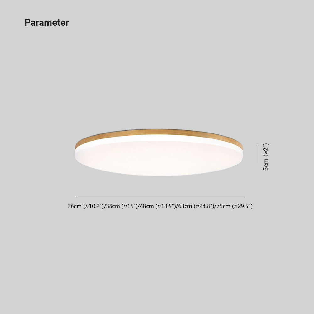Ceiling Light With Soft LED Glow And Wood Acrylic Ring