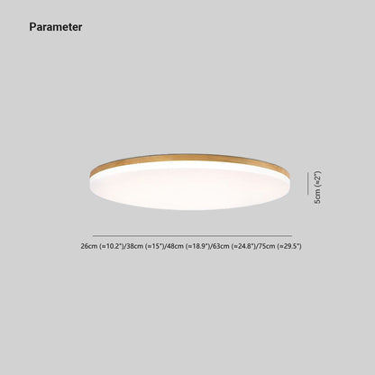 Ceiling Light With Soft LED Glow And Wood Acrylic Ring