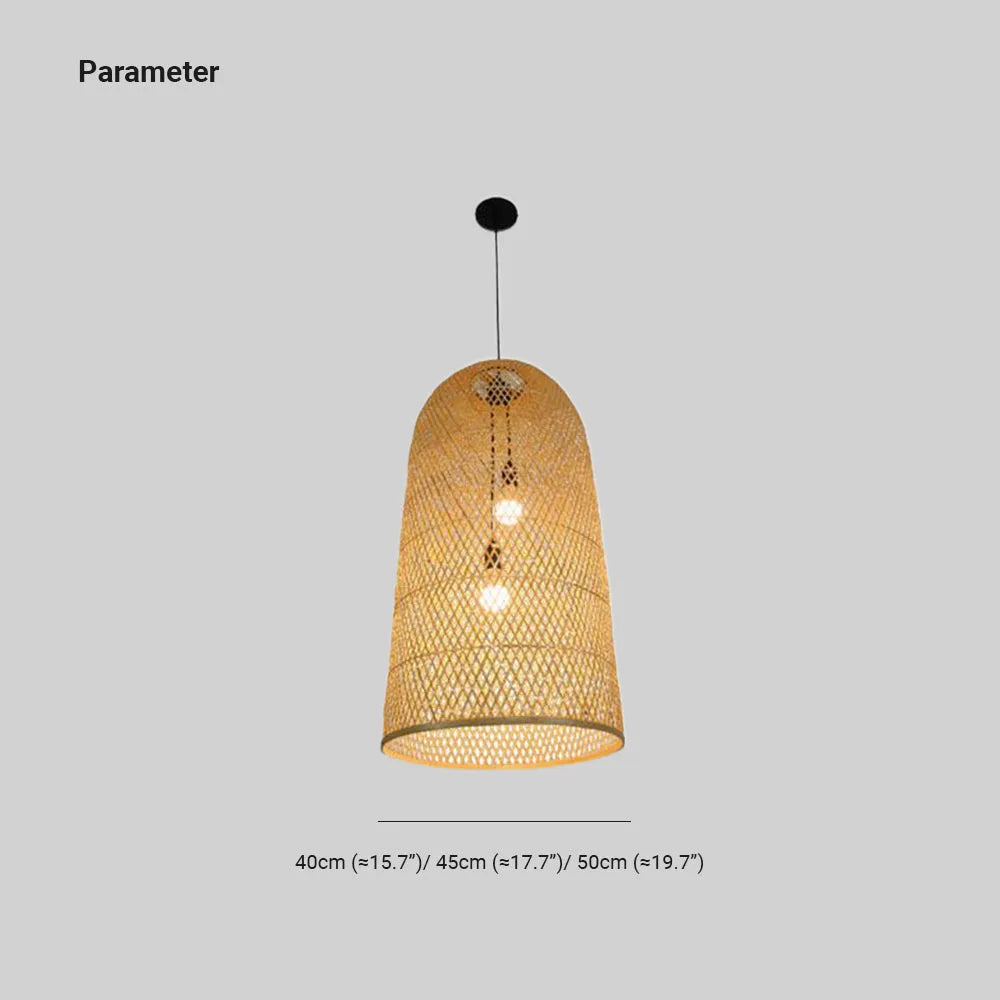 Handmade Bamboo LED Pendant Light With Warm Ambient Glow