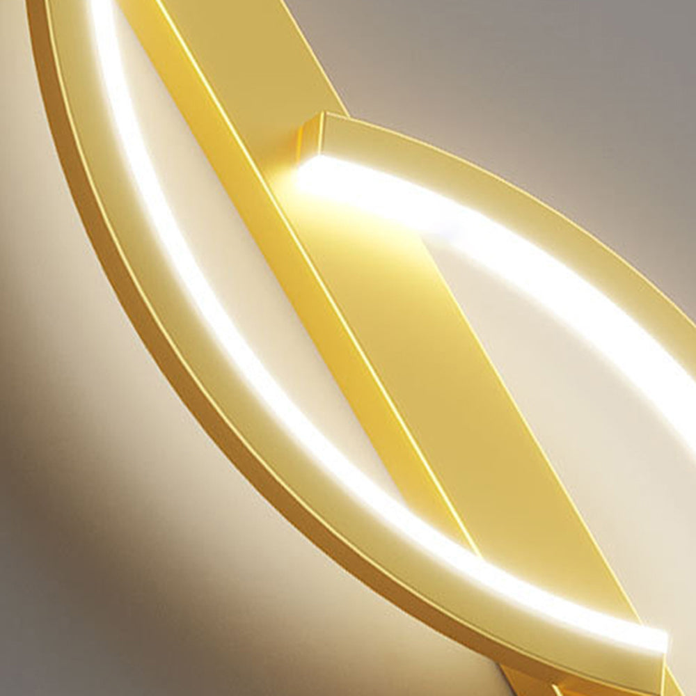 Dimmable Colour Modes Black And Gold Linear Wave Wall Lamp