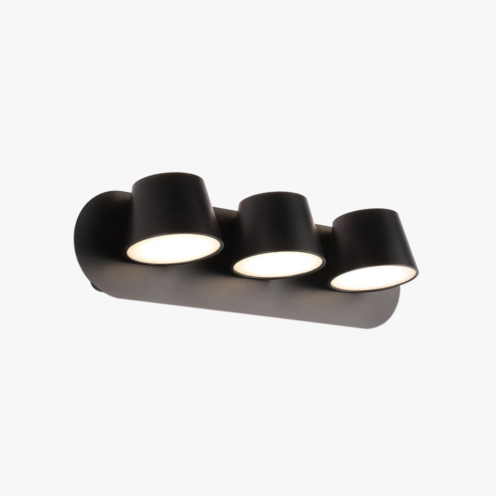 Black Matte Cylindrical Front Mirror Wall Light
