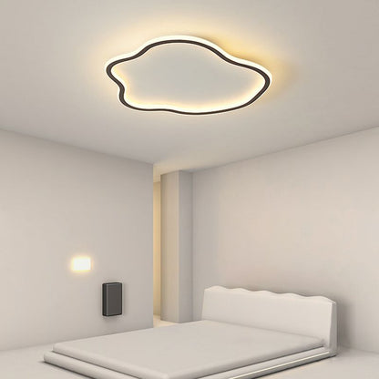 Contemporary Metal Flush Mount Ceiling Light White And Black NovaGlow