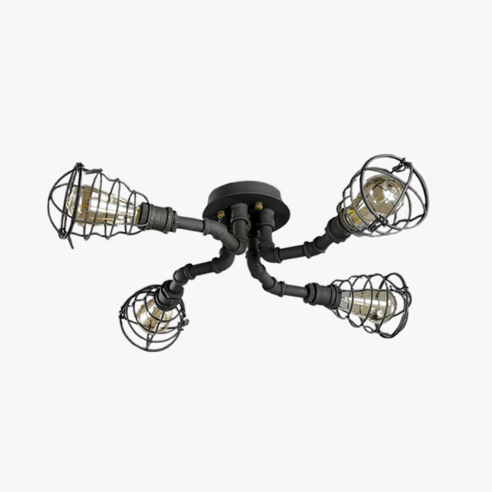 Flush Mount Ceiling Light Vintage Industrial With Handmade Shade