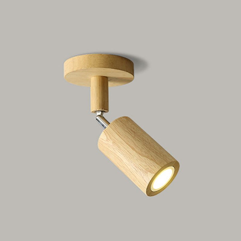 Walnut Wood Finish Adjustable LED Ceiling Spotlight