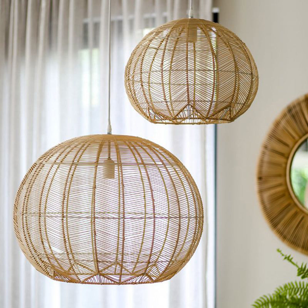 Elevates Dining Spaces Handcrafted Rattan Pendant Light