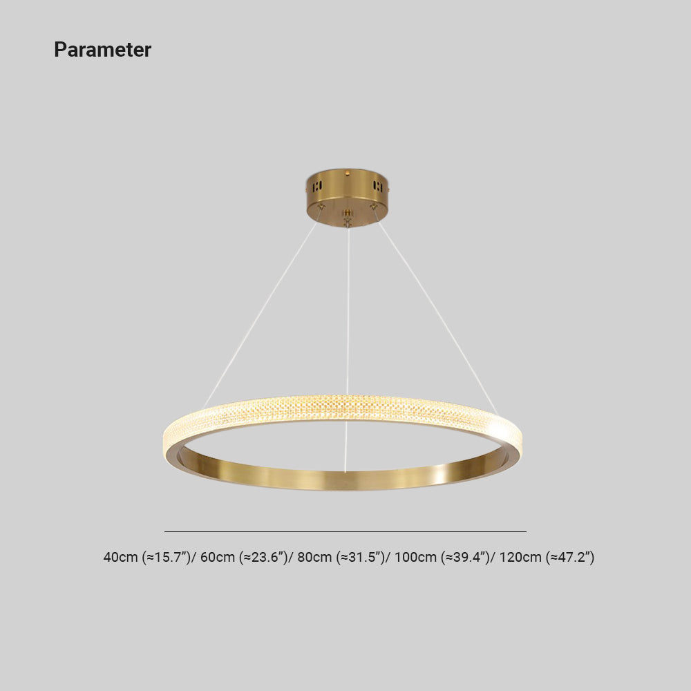 Ambient LED Pendant Light, Modern Ring In Acrylic And Metal