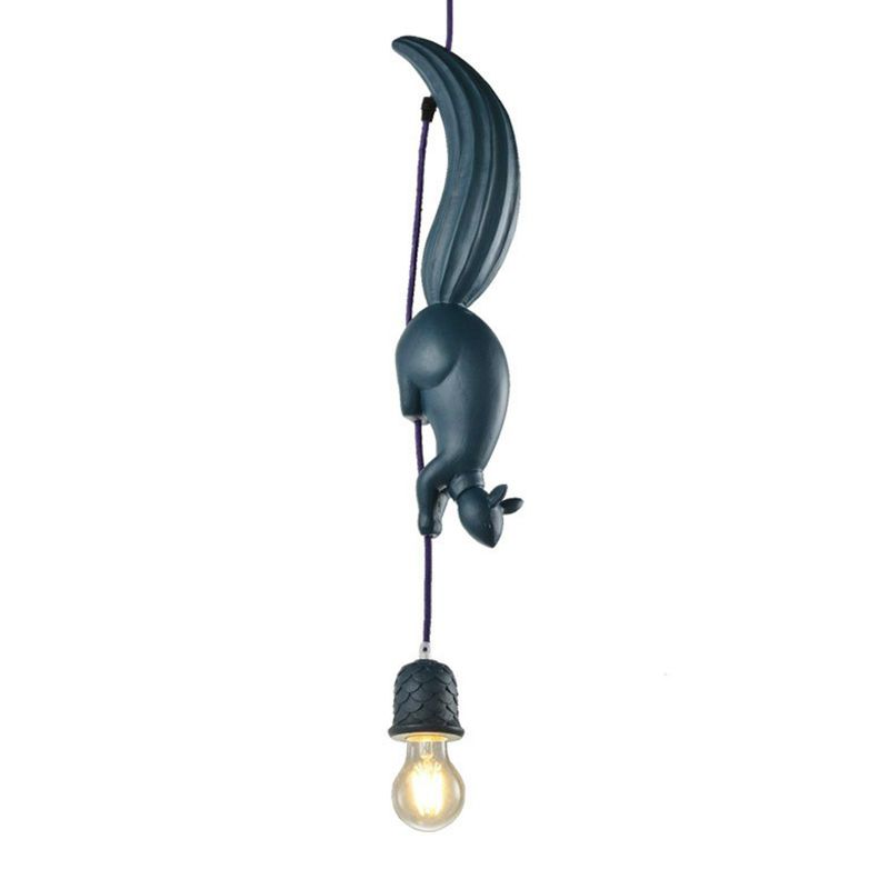Resin Squirrel Pinecone Pendant Light For Dining Ambiance
