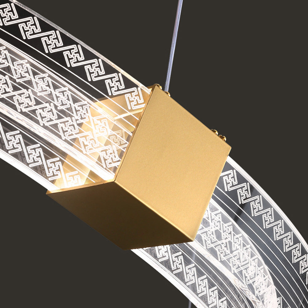 Pendant Light In Warm White Glow With Gold Metal