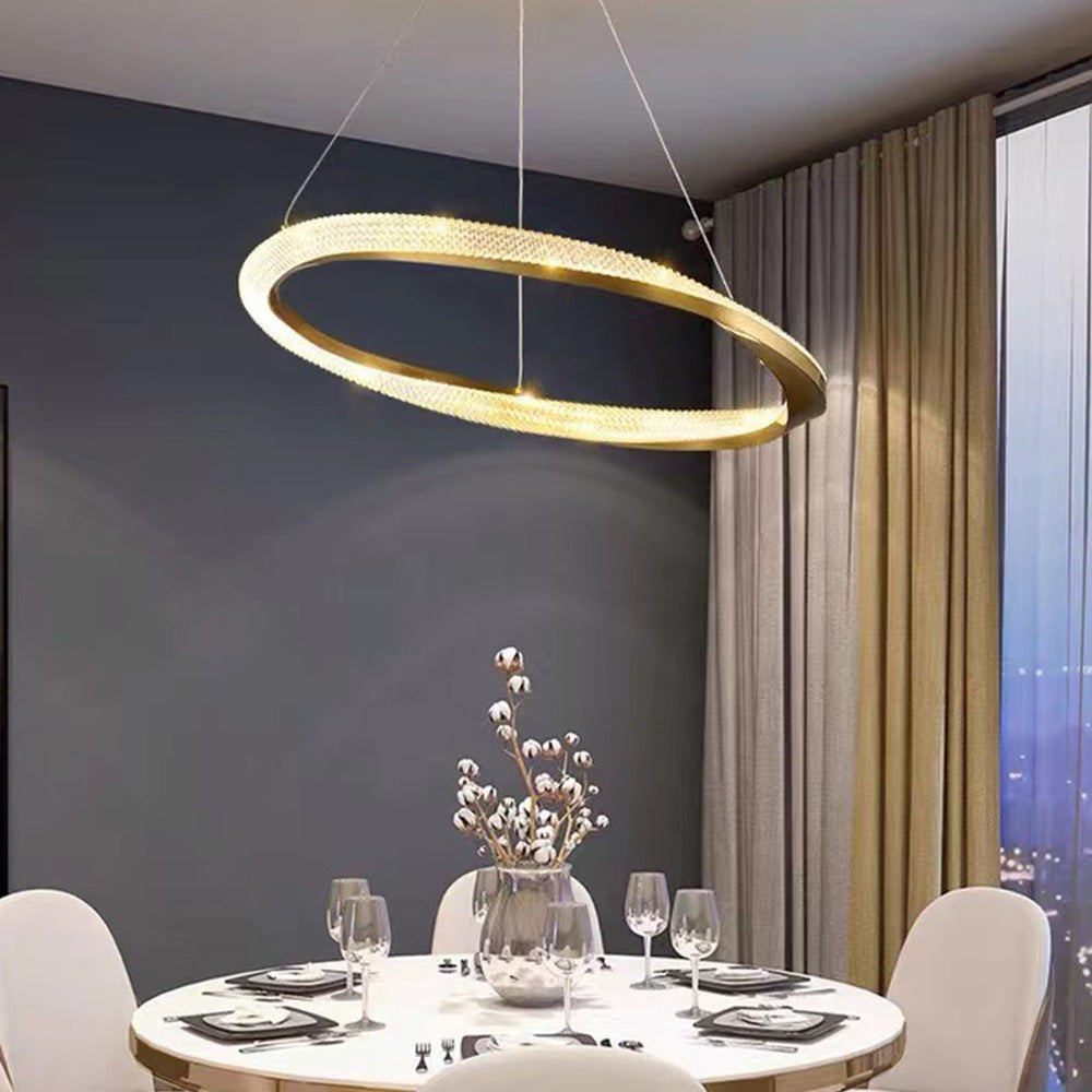 Pendant Light With Warm White Glow Half Ring