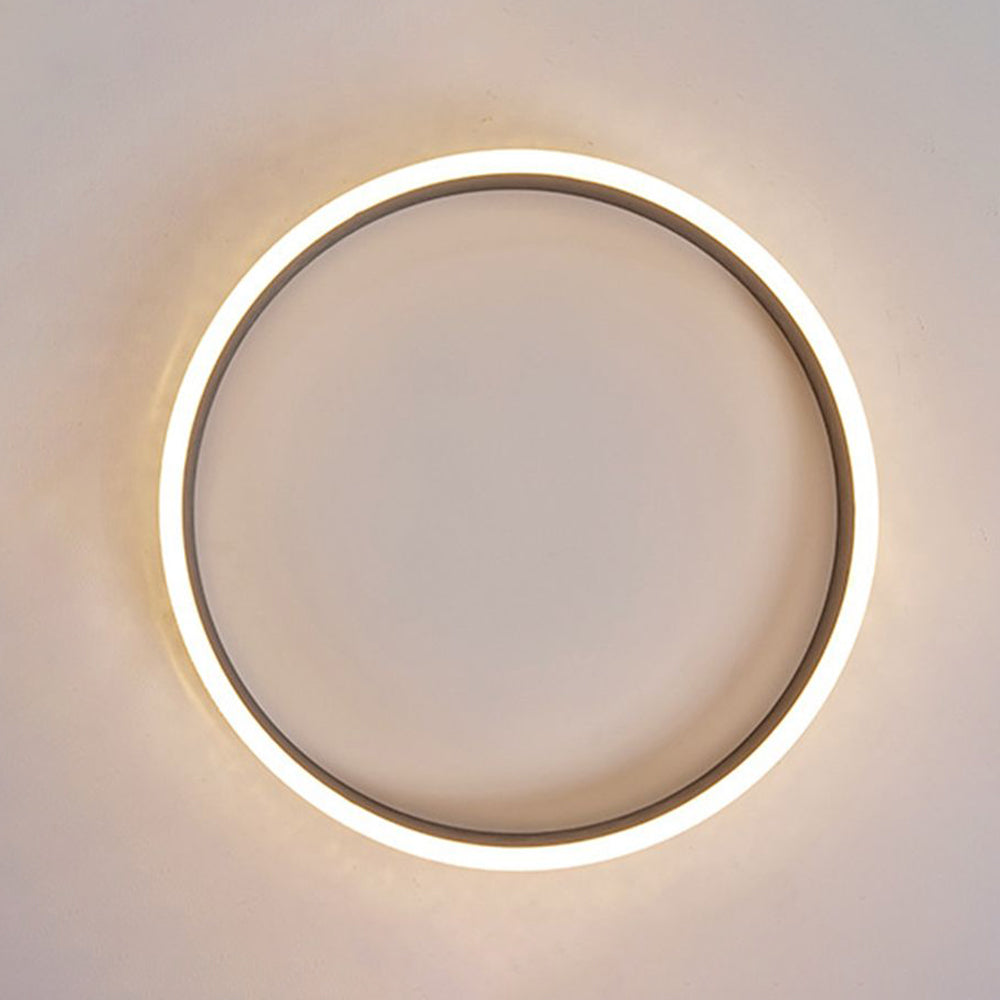 Silver Metal Round Contemporary Flush Mount Ceiling Light