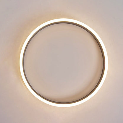 Silver Metal Round Contemporary Flush Mount Ceiling Light