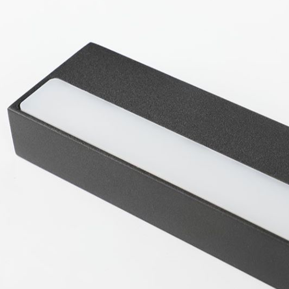 Black Front Wall Lamp Rectangular Mirror