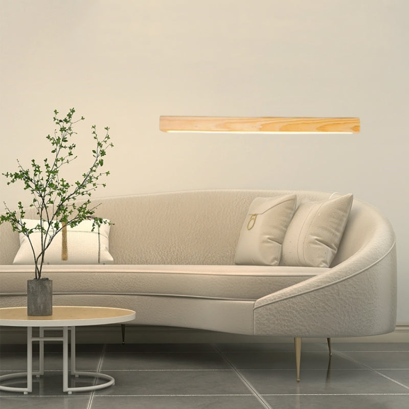 Wall Lamp Linear Wood Natural For Ambience Warm