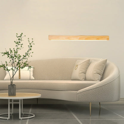Wall Lamp Linear Wood Natural For Ambience Warm