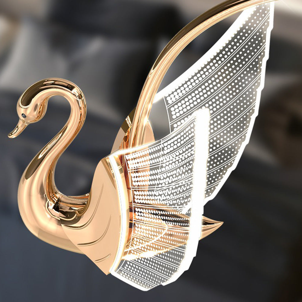 Elegant Accent Two Tone Swan Pendant Light