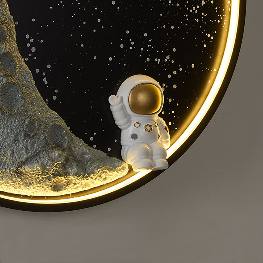 Black Metal Lunar Orbit Matte Wall Light