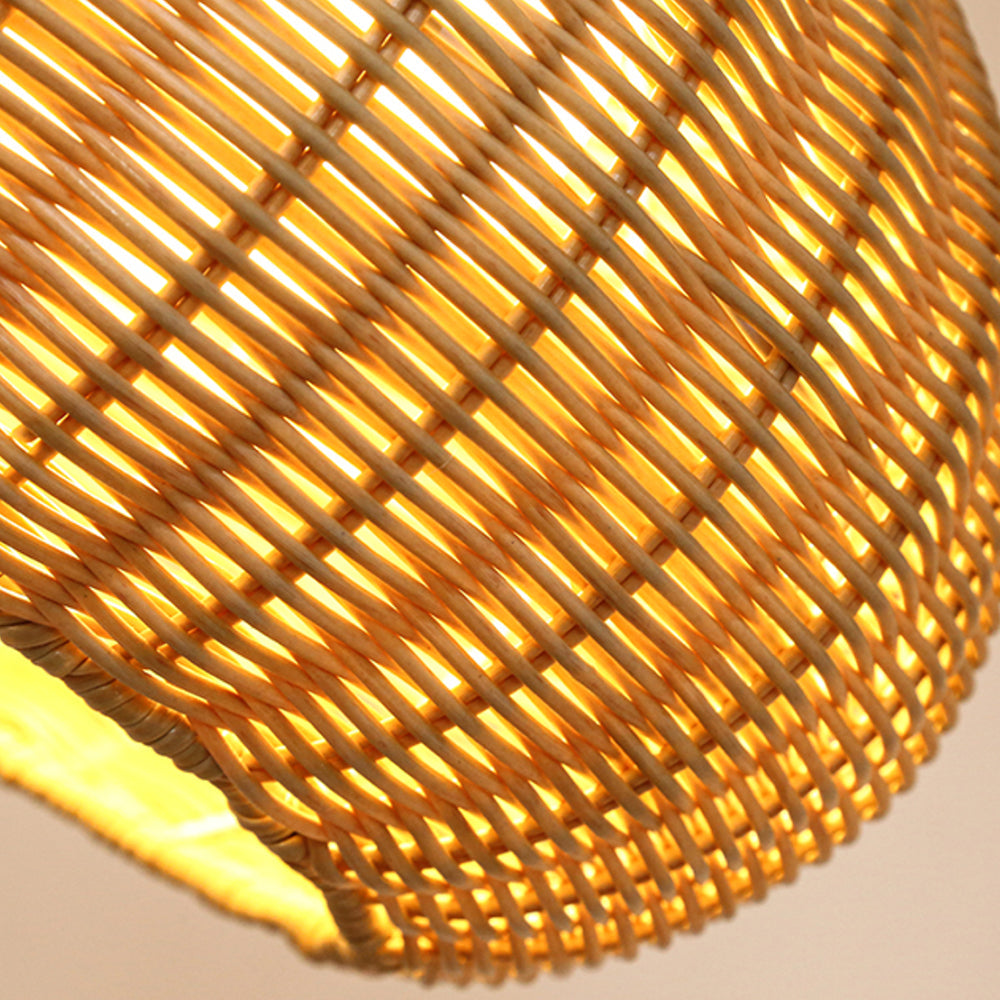 Durable Frame Bamboo And Metal Pendant Light