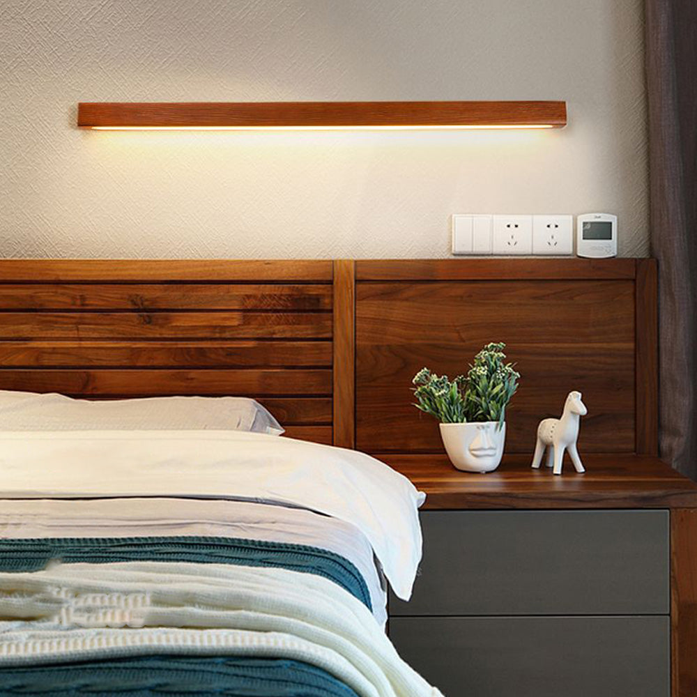 Wall Lamp Linear Wood Natural For Ambience Warm
