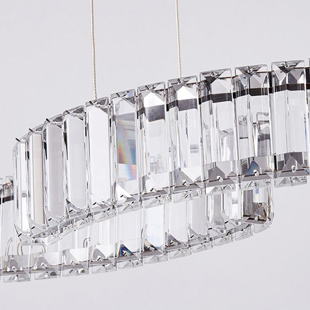 Gold And Silver Crystal Wave Pendant Light