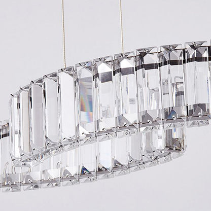 Gold And Silver Crystal Wave Pendant Light