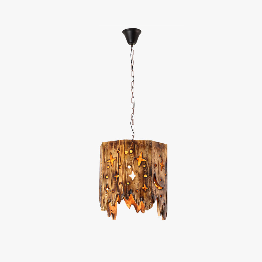 Timeless Durability Metal Wood Starry Pendant Light