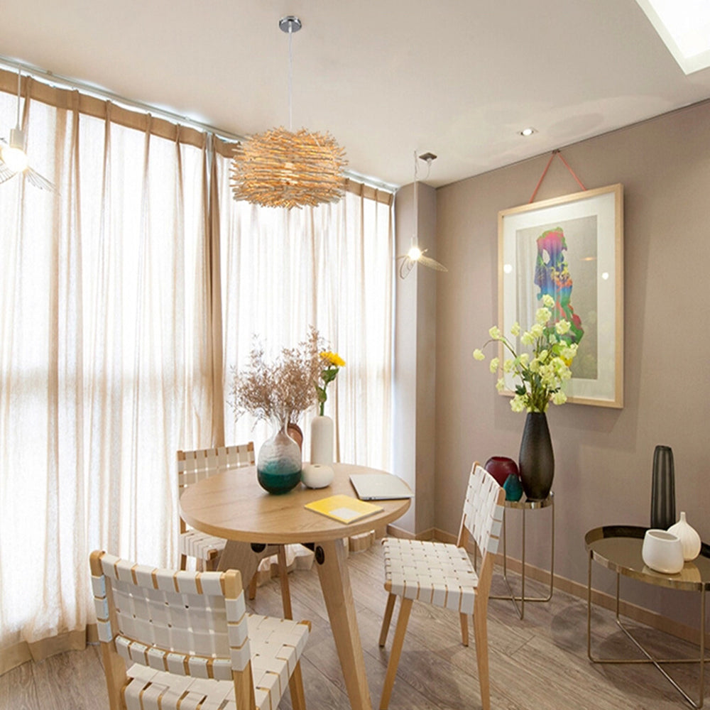 Cozy Ambience Natural Wood Nest Pendant Light