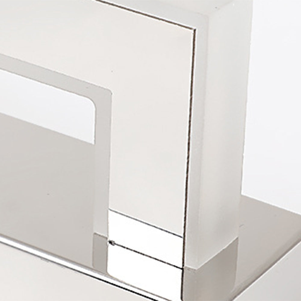 Silver White Finish Wall Mounted Rectangular Vanity Mirror
