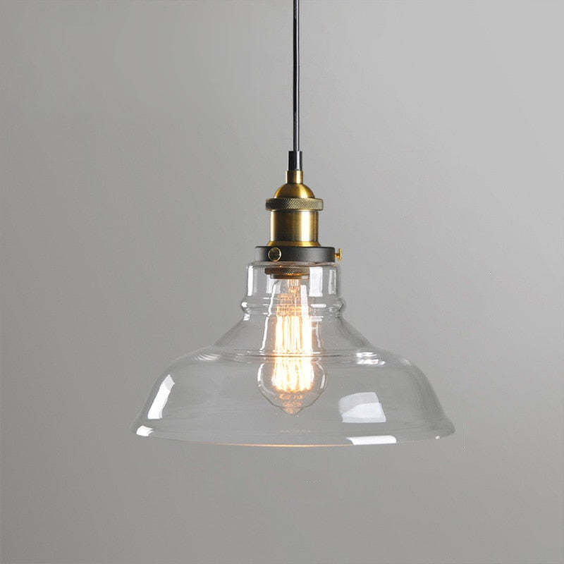 Adjustable Cord Industrial Glass Pendant Light