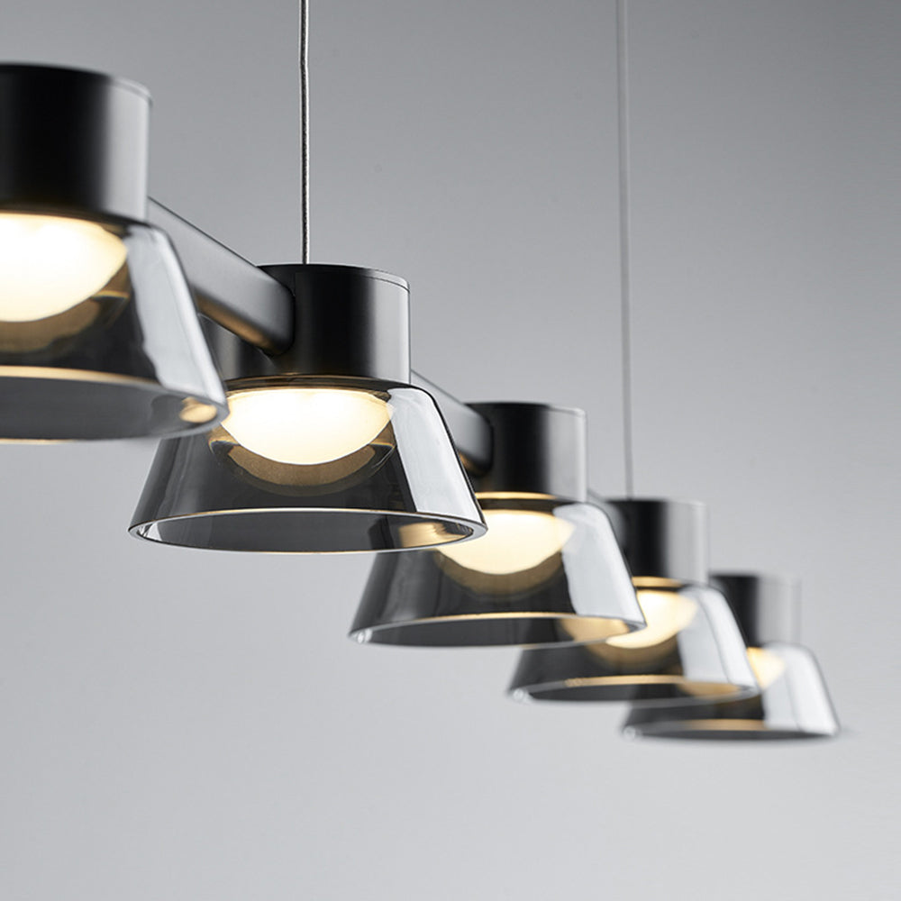 Modern Black Linear Metal Pendant Light For Ambient Lighting