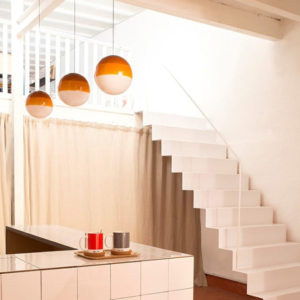 Vibrant Living Rooms Colorful Glass Pendant Light